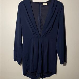 Tobi Navy Long Sleeve Romper